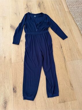 GAP Dark Navy Long Sleeve Knit Jumpsuit